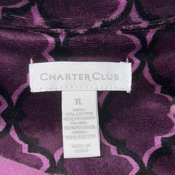 #1281F Women’s Vest CHARTER CLUB size XL purple velour jacket - Picture 5 of 8